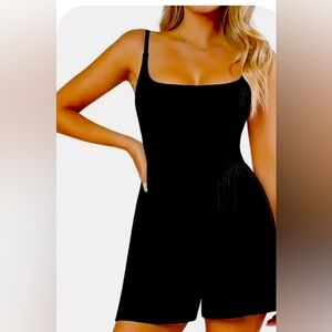 Popilush Shapewear Modal
Tummy Control Wide-Leg Romper - Black / L